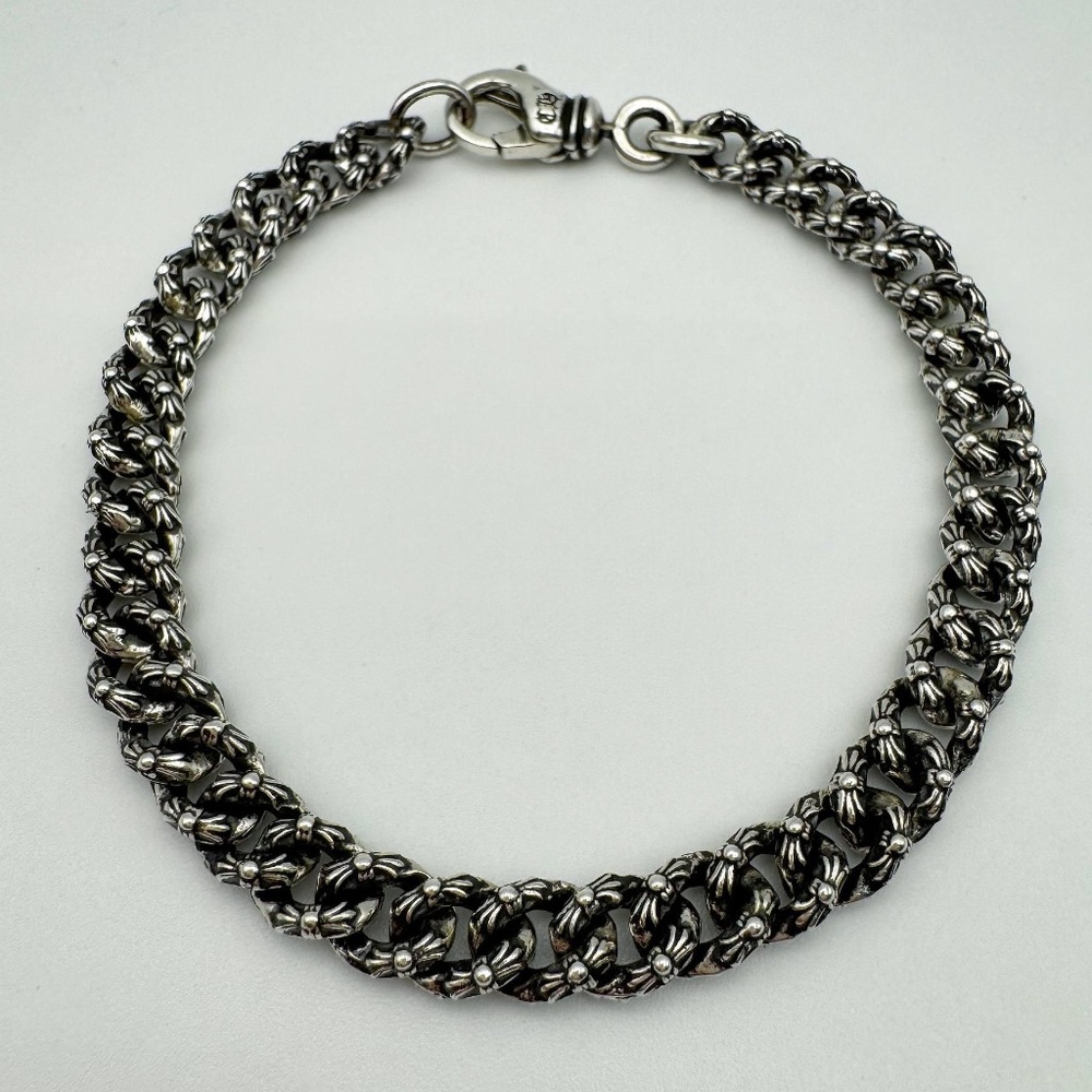 Brand New Chrome Hearts Extra Fancy Mini Link Gothic .925 sterling silver Bracel